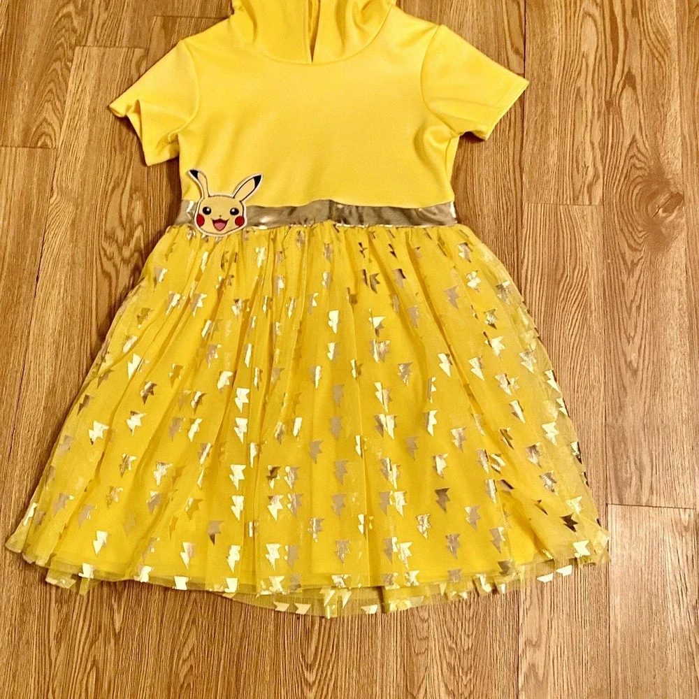 Girls Sz‎ 14 Juniors Pokémon Dress Squirtle Yellow Layered Skirt Costume Cute K